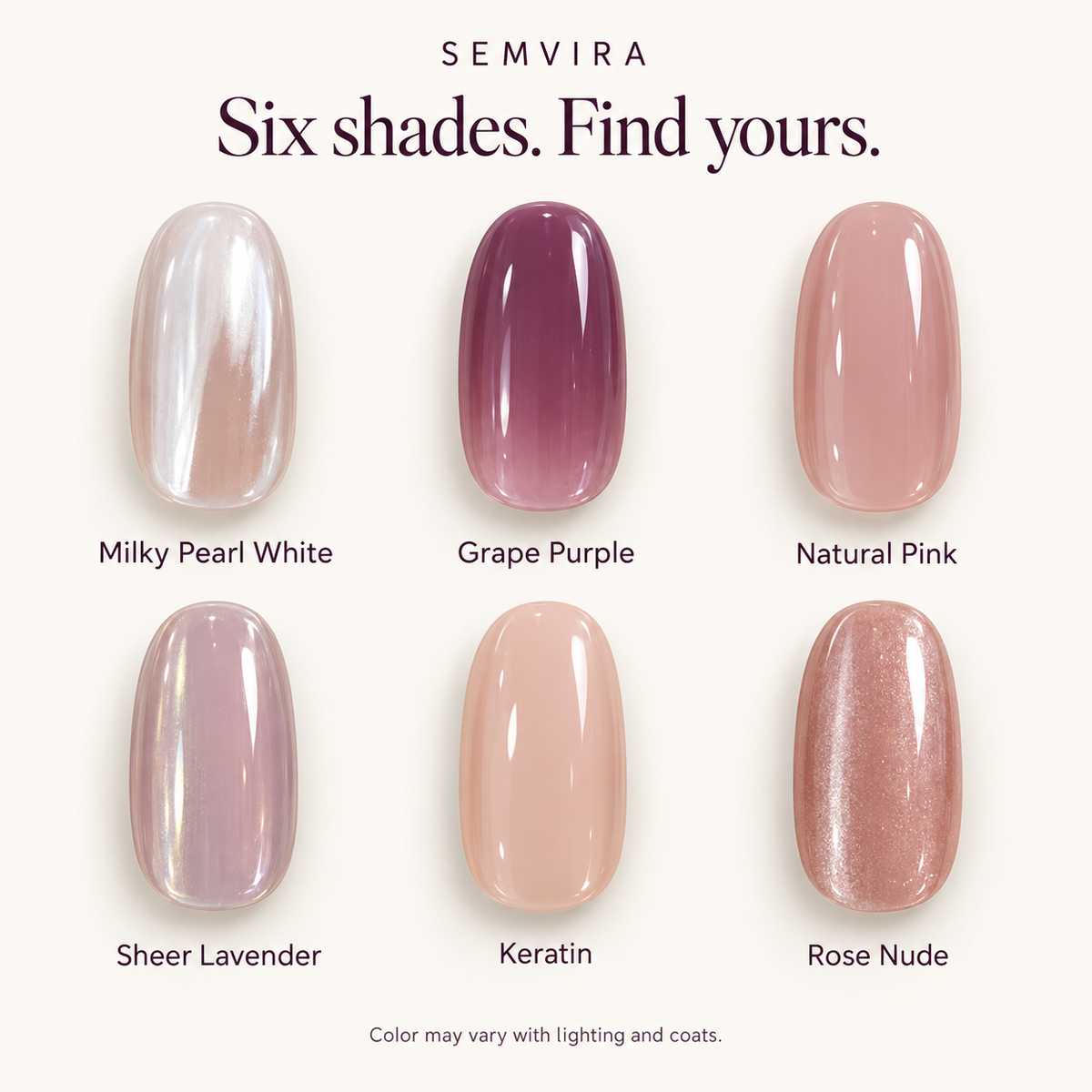 SEMVIRA Everyday Glow Nail Polish – 6 Shades