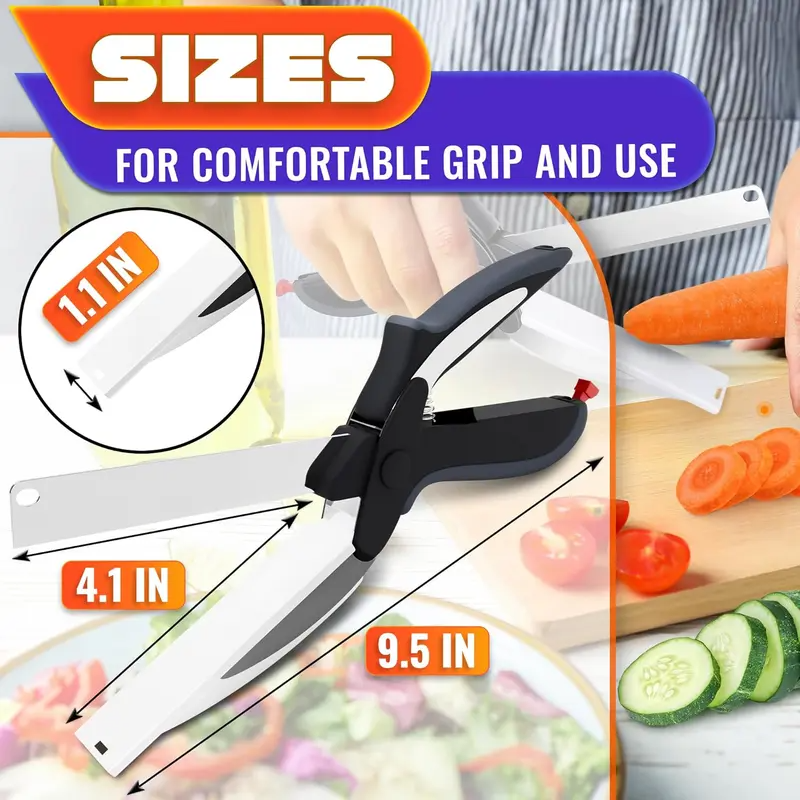 2-in-1 Kitchen Scissors with Built-in Cutting Board