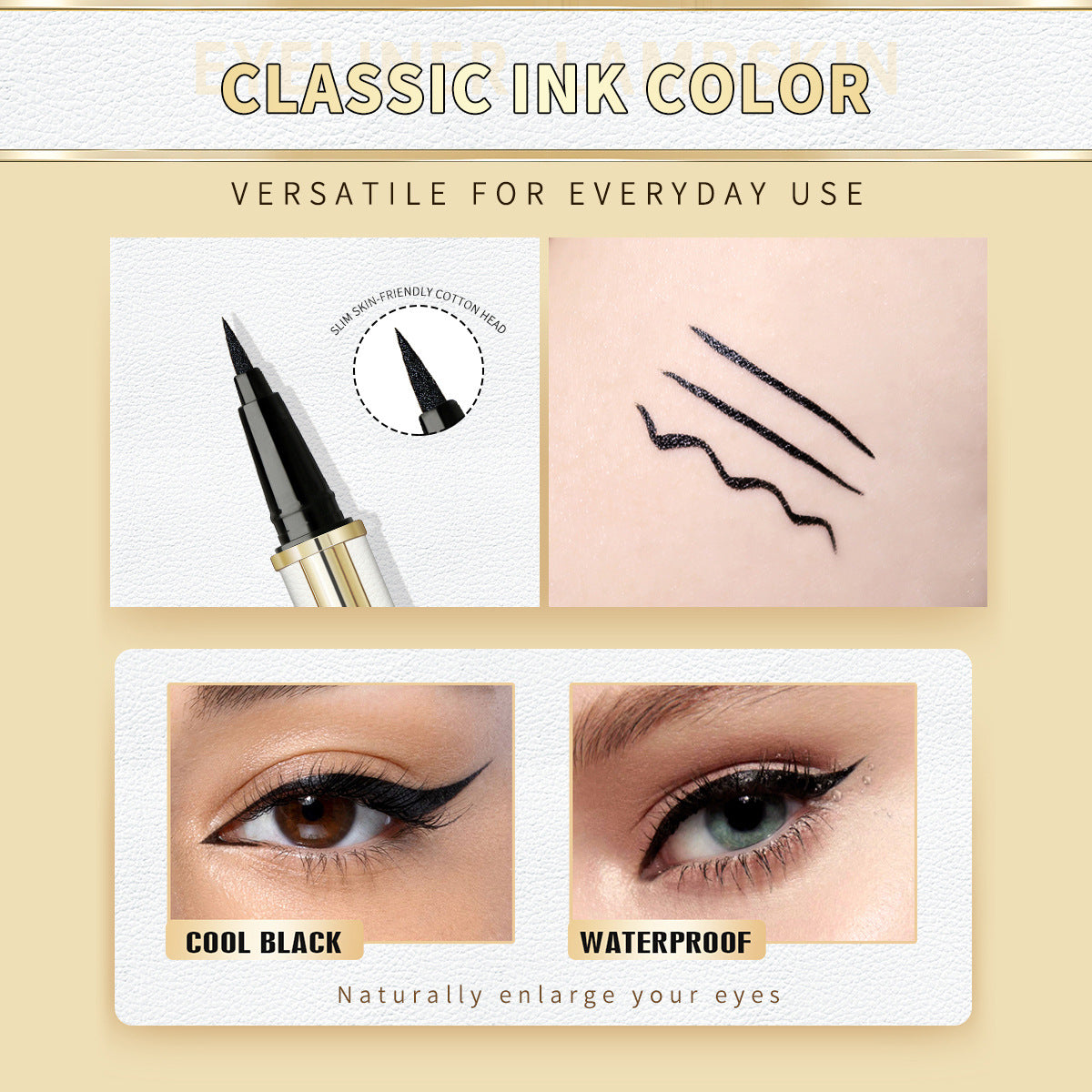 Women’s Waterproof Lambskin Eyeliner Pen - Smudge-Proof