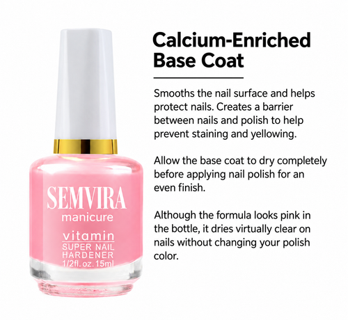 SEMVIRA Calcium-Enriched Nail Base Coat — 15ml