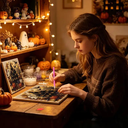 👻✨ Halloween Pearl Art DIY Kit – Turn Tiny Pearls into Spooky-Cute Magic