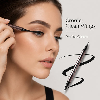 Ultra-Smooth Creamy Liquid Eyeliner | 2-in-1 Dual Tip | Weightless, Waterproof & 24H Long-Lasting