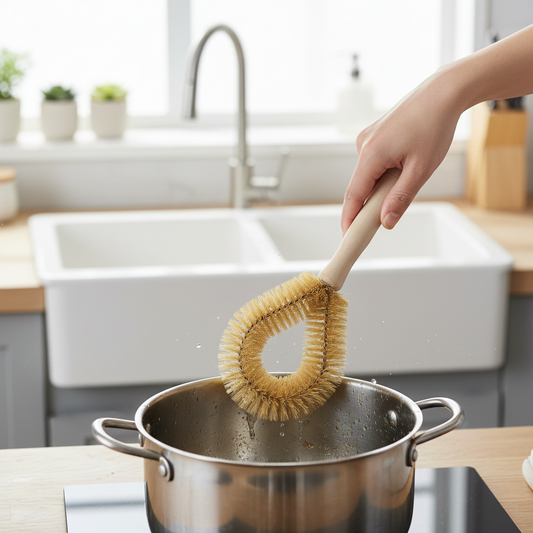 The Ultimate Eco-Friendly Kitchen Scrub: Natural Bristle Pot Brush