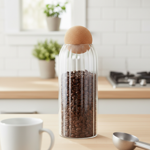 Minimalist Cork Ball Glass Jar