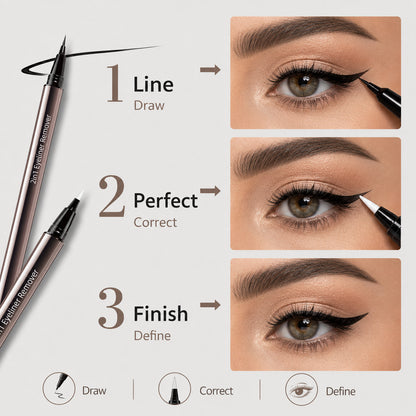 Ultra-Smooth Creamy Liquid Eyeliner | 2-in-1 Dual Tip | Weightless, Waterproof & 24H Long-Lasting