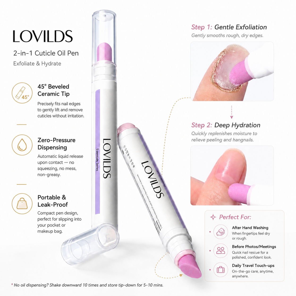LOVILDS 2-in-1 Cuticle Care Pen
