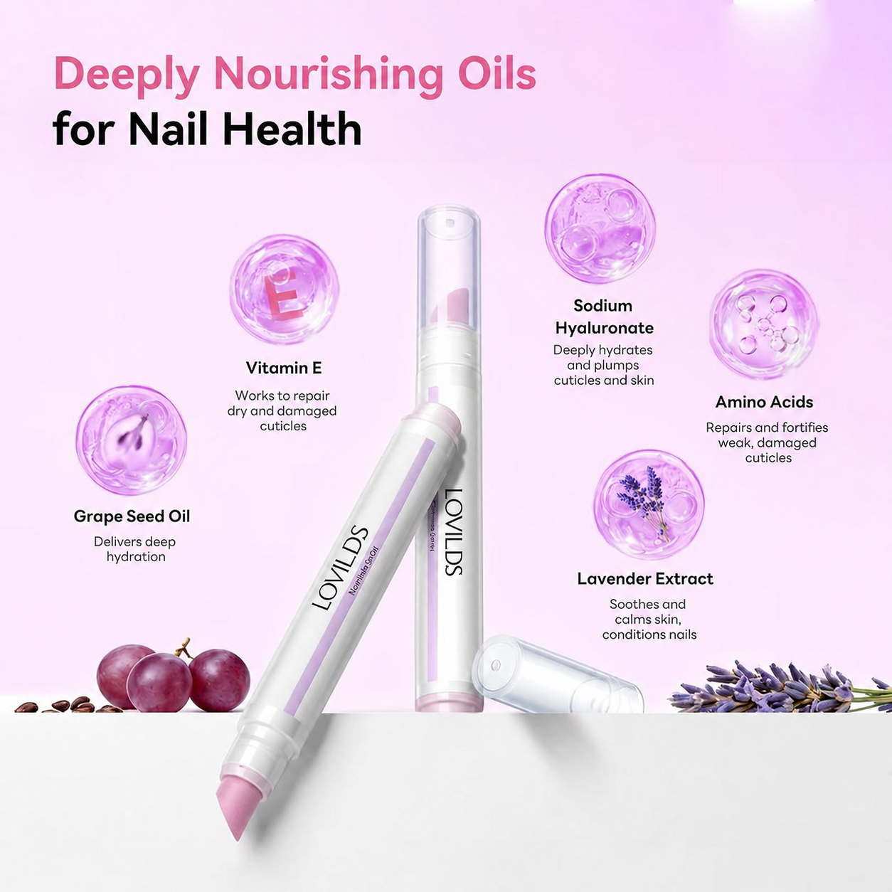 LOVILDS 2-in-1 Cuticle Care Pen