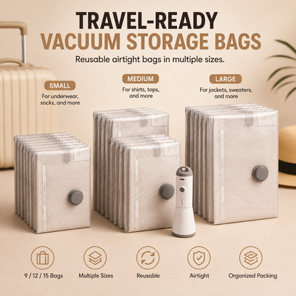 Compression Storage Vacuum Pump PRO Travel Set