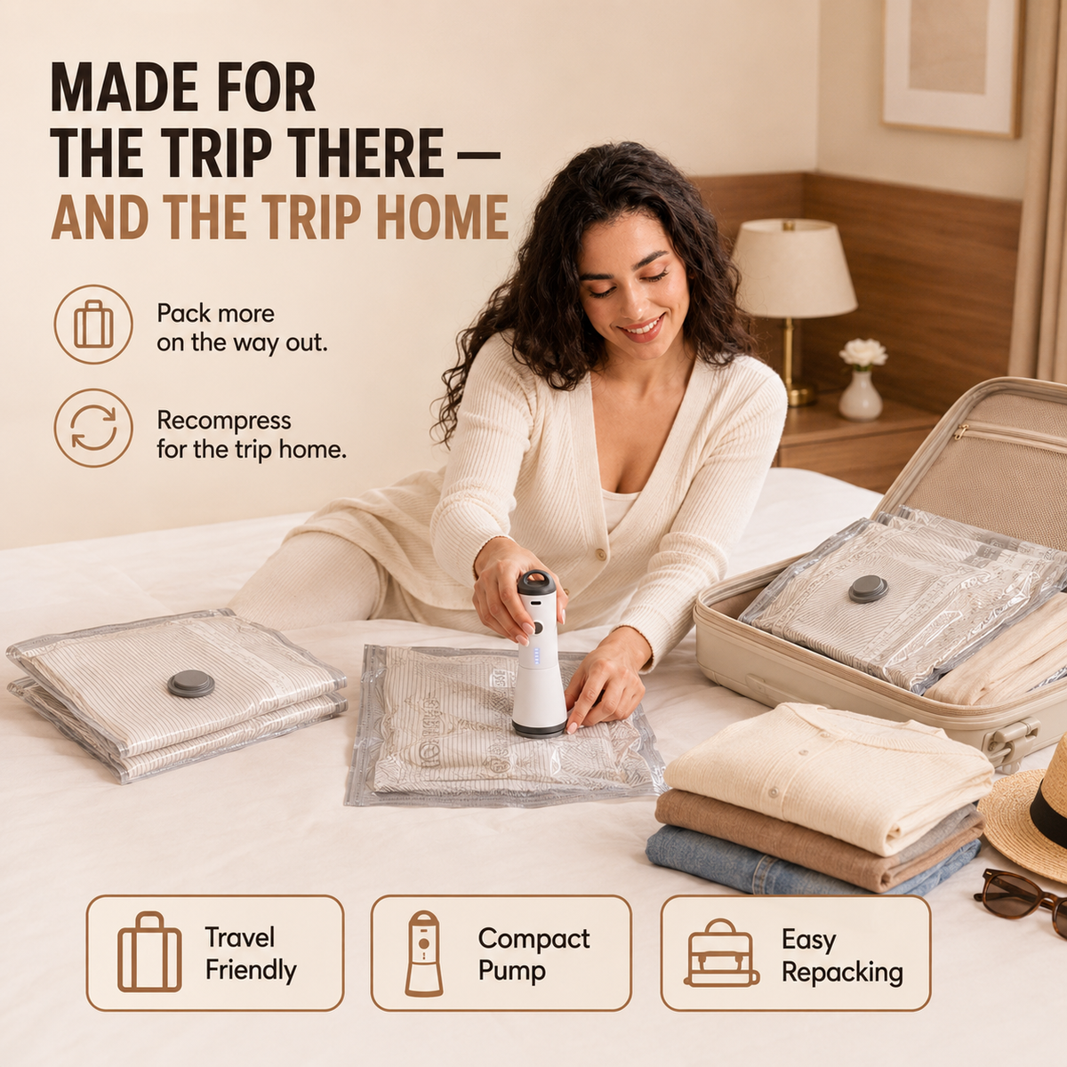 Compression Storage Vacuum Pump PRO Travel Set