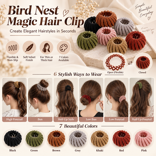 (🎄Early Christmas Sale - 49% OFF) Bird Nest Magic Hair Clip - Buy 5 Get Extra 20% OFF