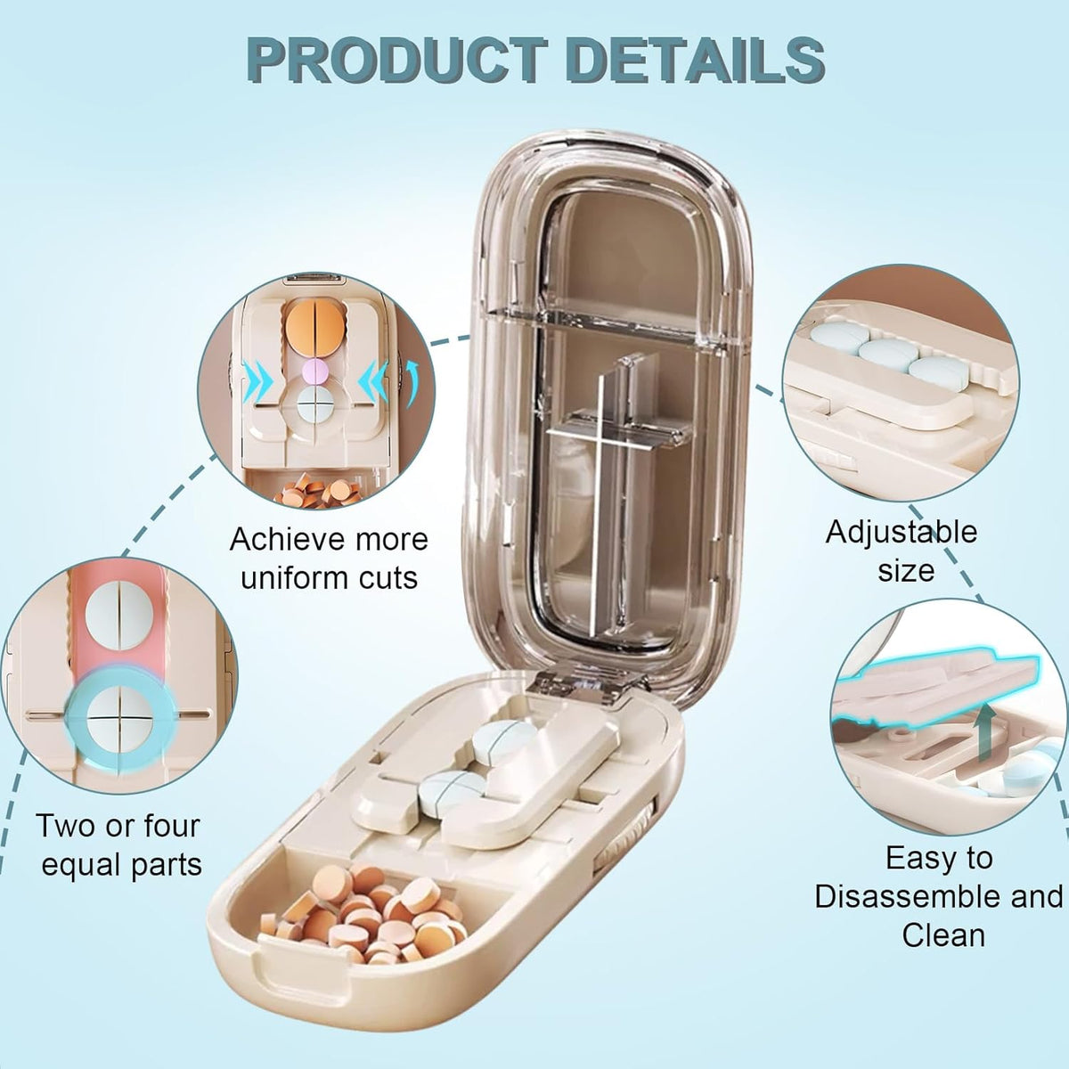💊Portable Pill Cutter and Splitter for Multiple Pills