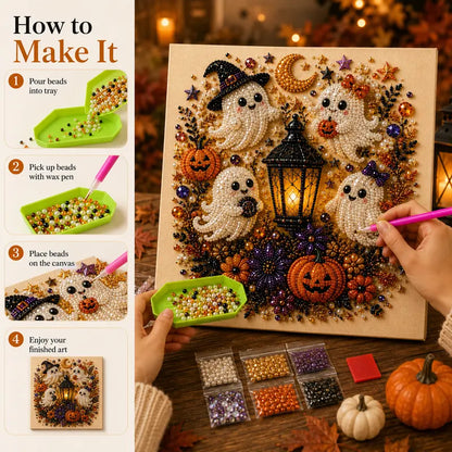 👻✨ Halloween Pearl Art DIY Kit – Turn Tiny Pearls into Spooky-Cute Magic