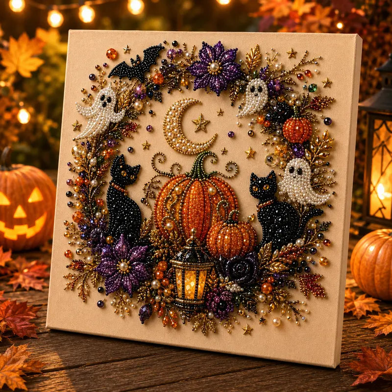 👻✨ Halloween Pearl Art DIY Kit – Turn Tiny Pearls into Spooky-Cute Magic