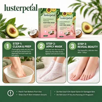 lusterpetal Foot Peeling Mask | 3 Pairs