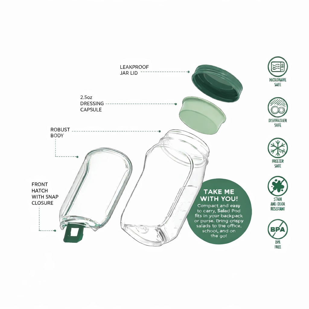 FreshGo Salad Jar - 4.5 Cups