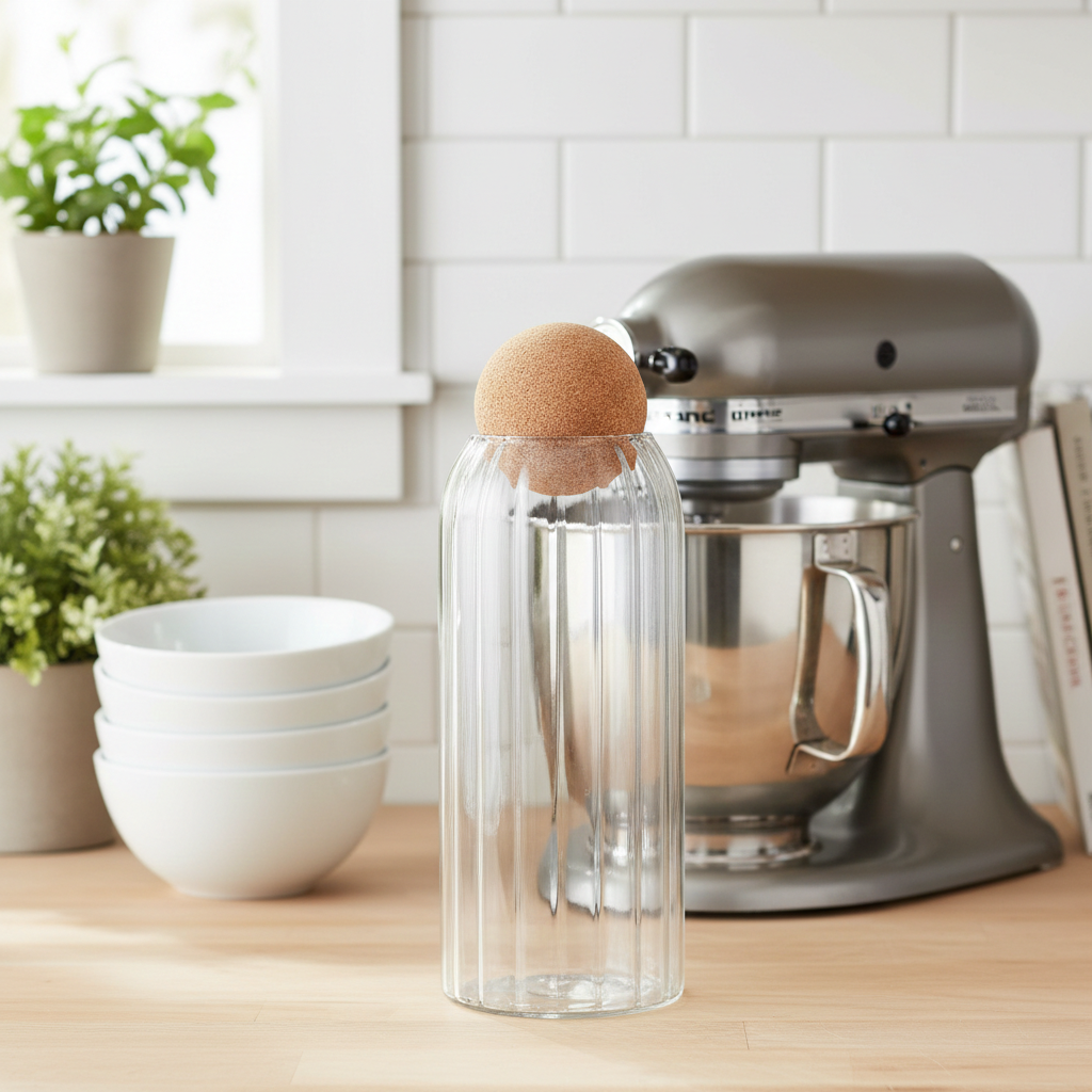 Minimalist Cork Ball Glass Jar
