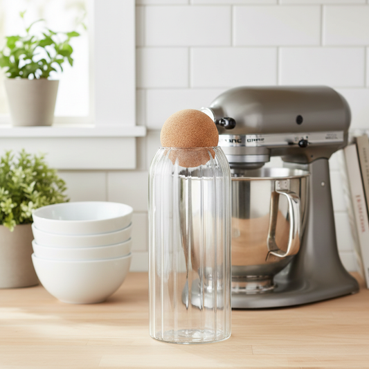 Minimalist Cork Ball Glass Jar